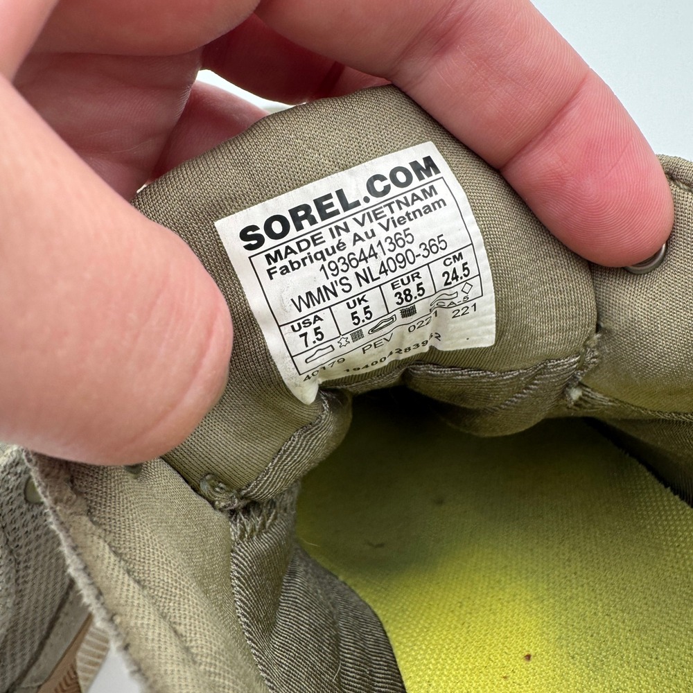 Sorel Out 'N About Plus Lace Sneakers Women 7.5 Waterproof Sage Green NL4090-365 - Picture 9 of 11